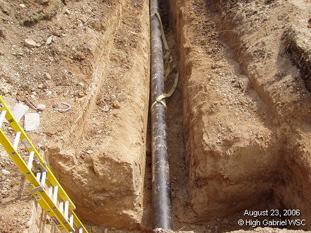 Pipe casing on the east side at South Gabriel Drive