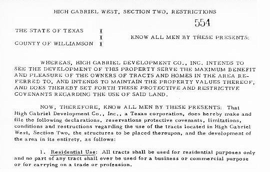 Deed Restrictions, West, Section 2
