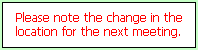 Meeting Location Change